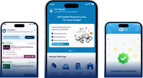 Buddy Loan App Screens