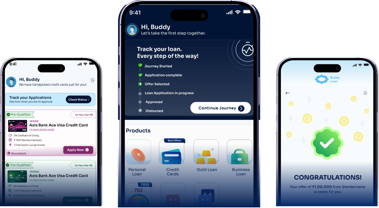Buddy Loan App Screens