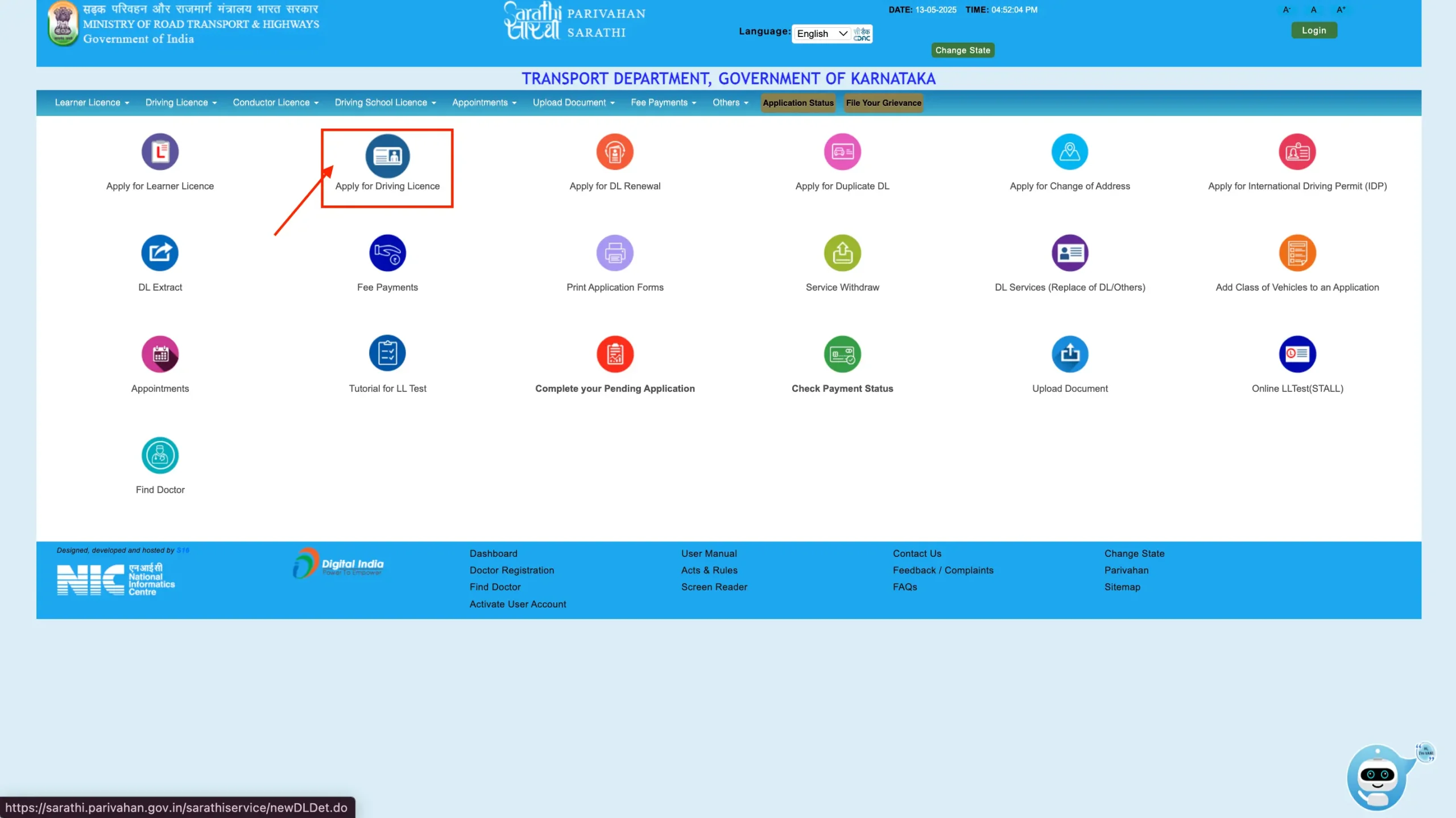Apply for Lerner's Licence on Parivahan Sarathi