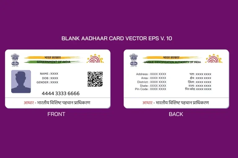 Aadhar Card Vector EPS Blank 