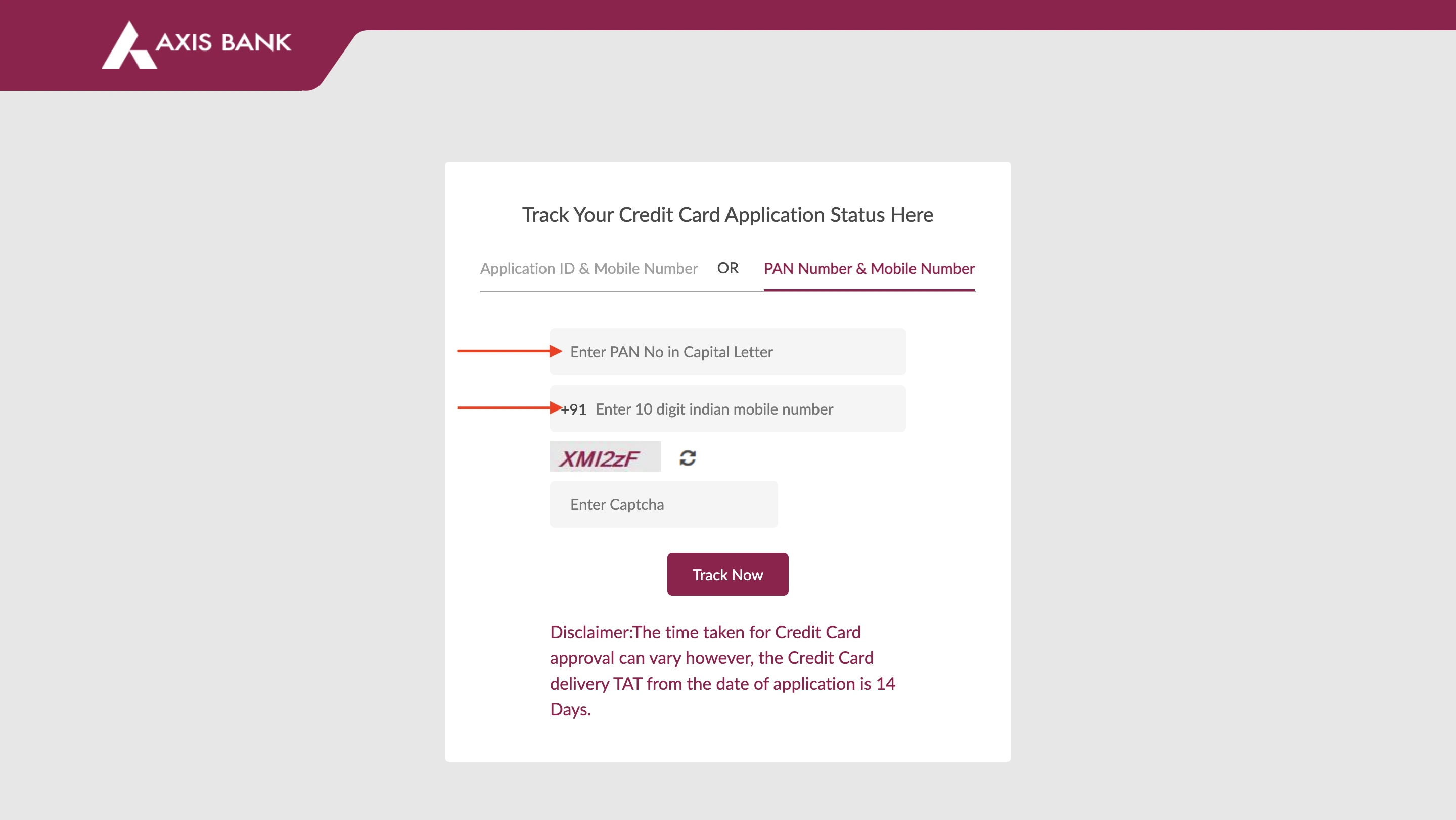 Check Axis Credit Card Status with PAN & Mobile Illustration of Axis Credit Card Application Status with PAN and Mobile Number details