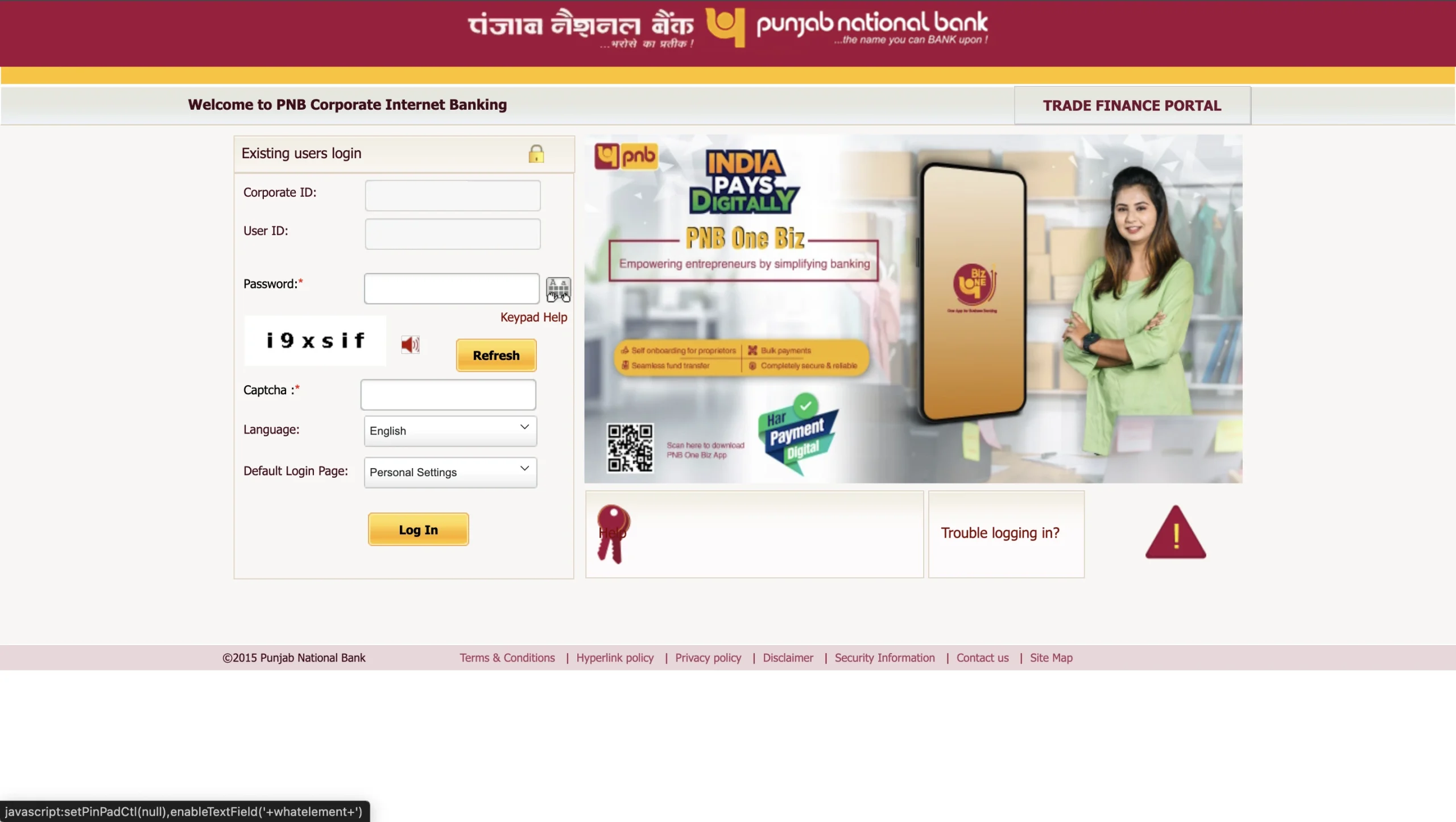 Corporate Internet Banking OTP Login Corporate Internet Banking OTP Login