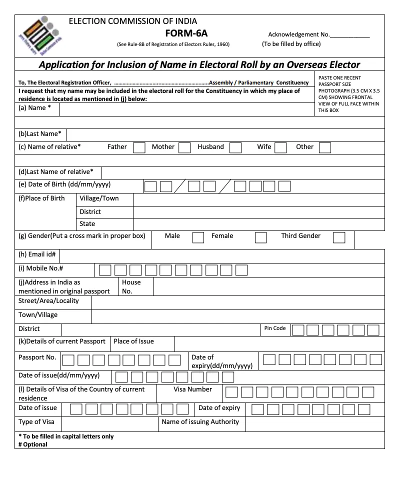 Fill Form 6A Register to Vote