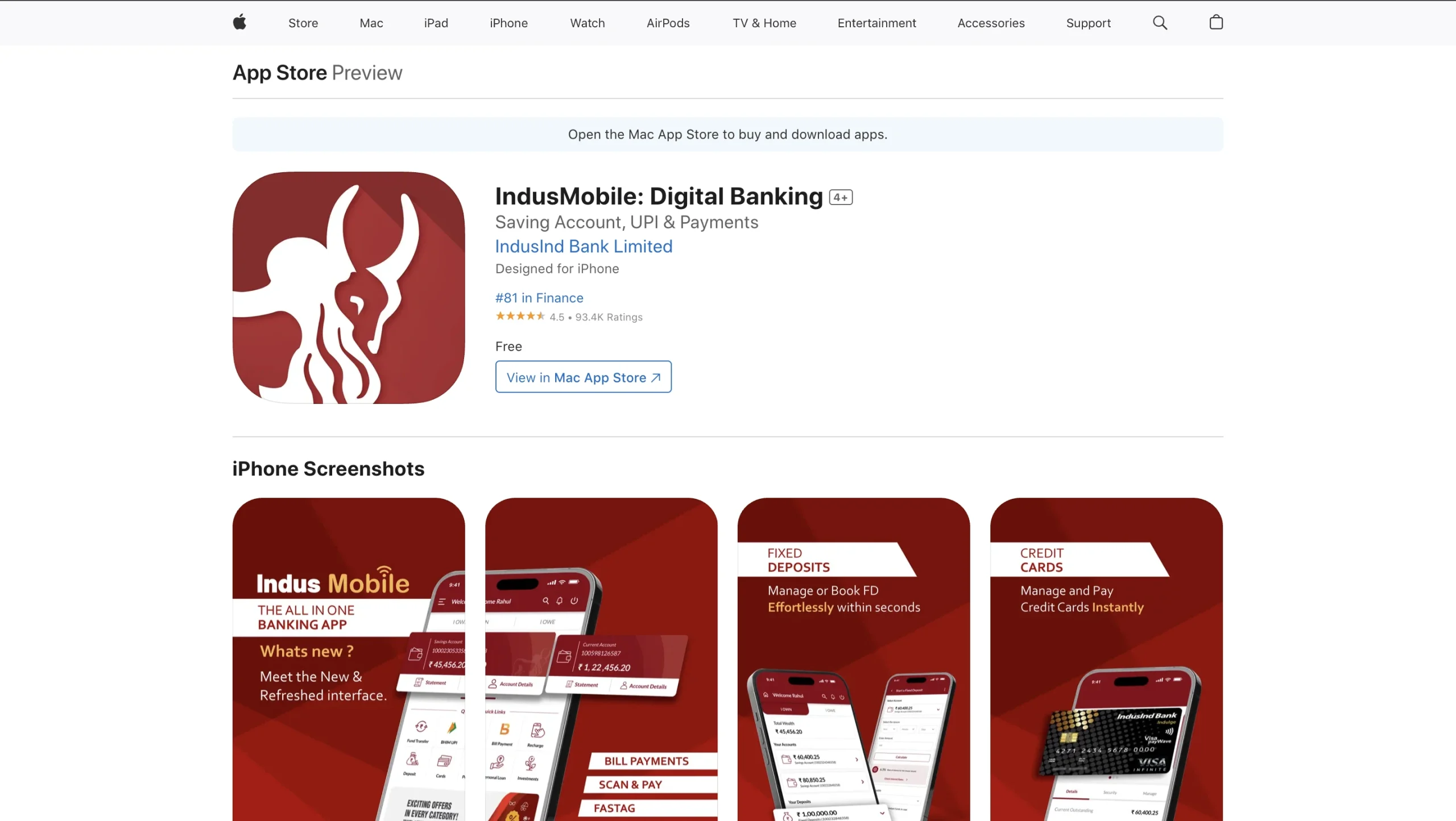Indusind Mobile Banking App Store