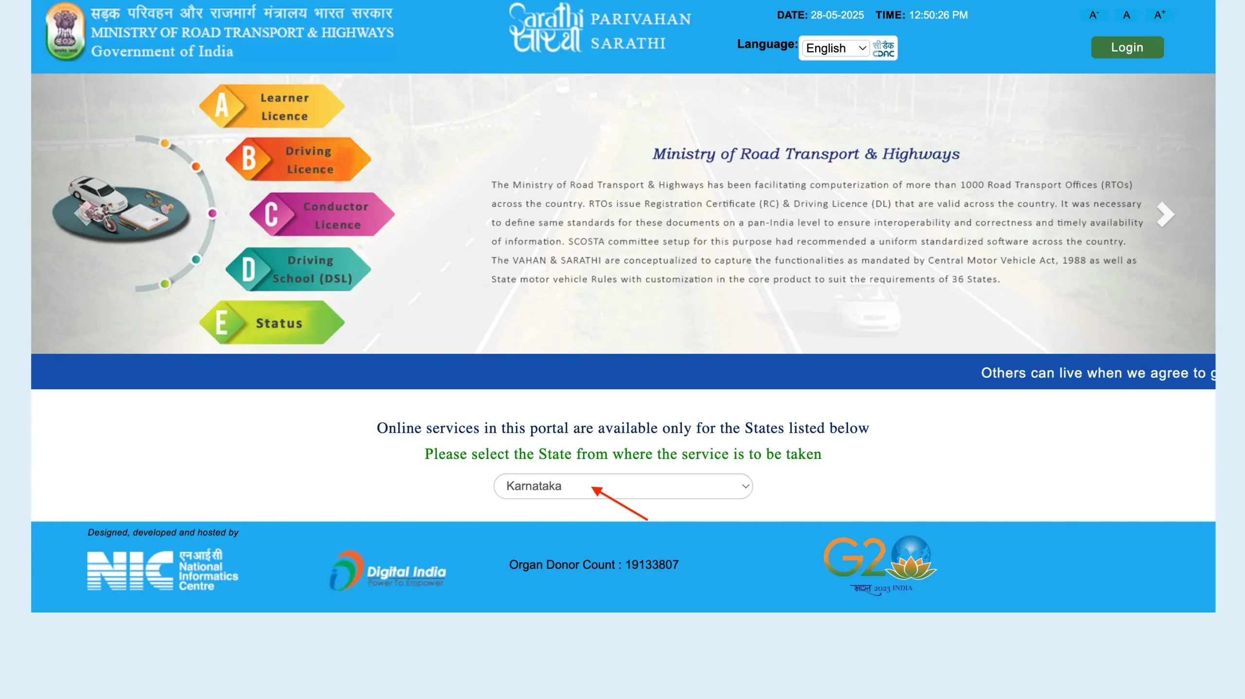 Learner's Licence Apply Parivahan Portal