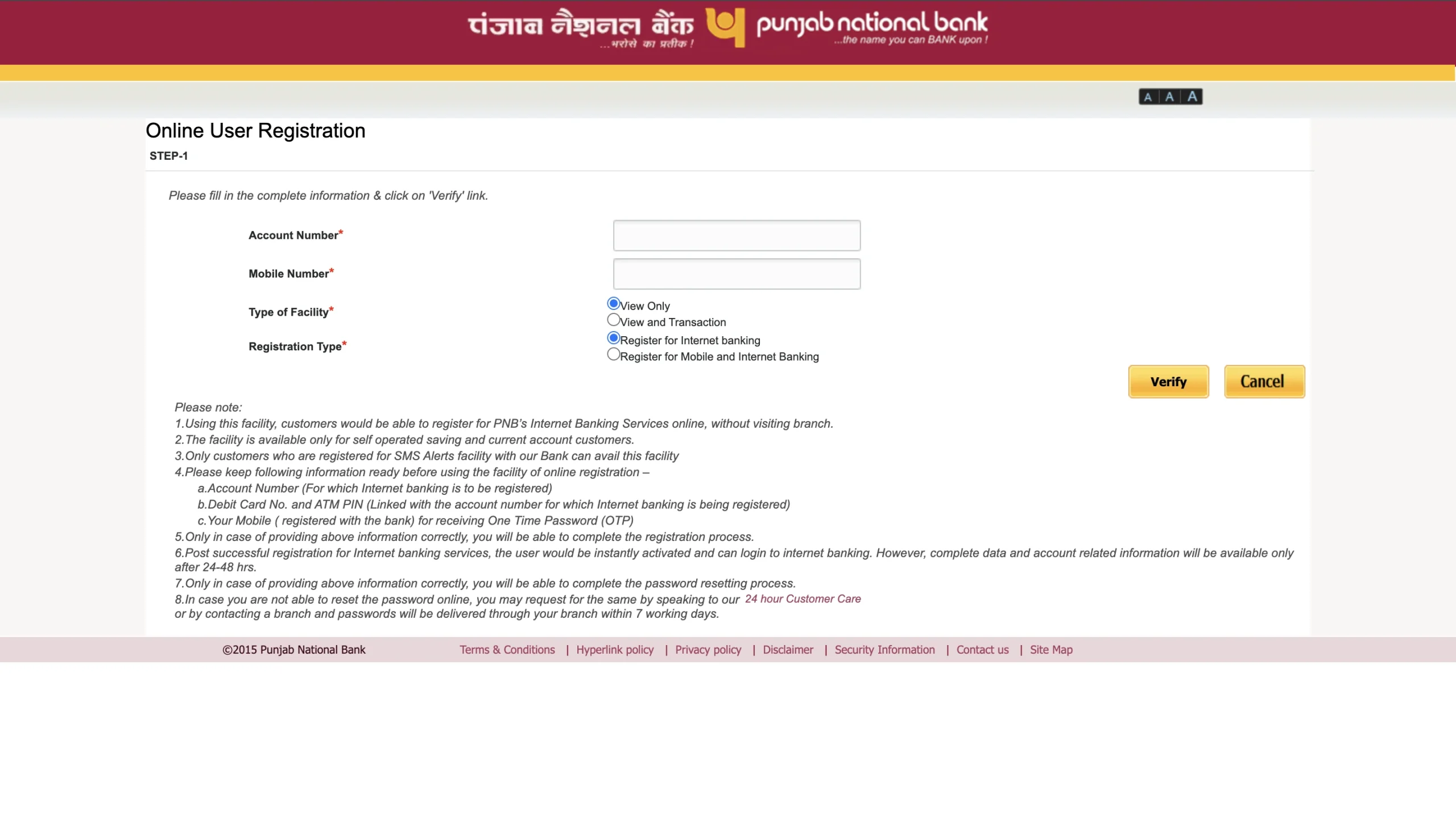 PNB Netbanking OTP page for verification PNB Netbanking OTP page for verification
