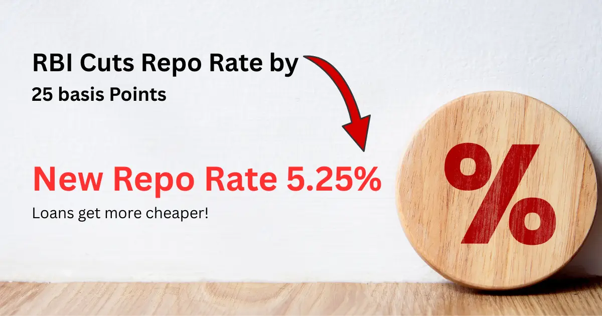 RBI Slashes Repo Rate to 5.25%