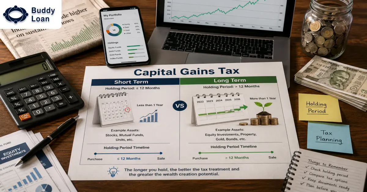 Short-term vs long-term capital gains tax comparison