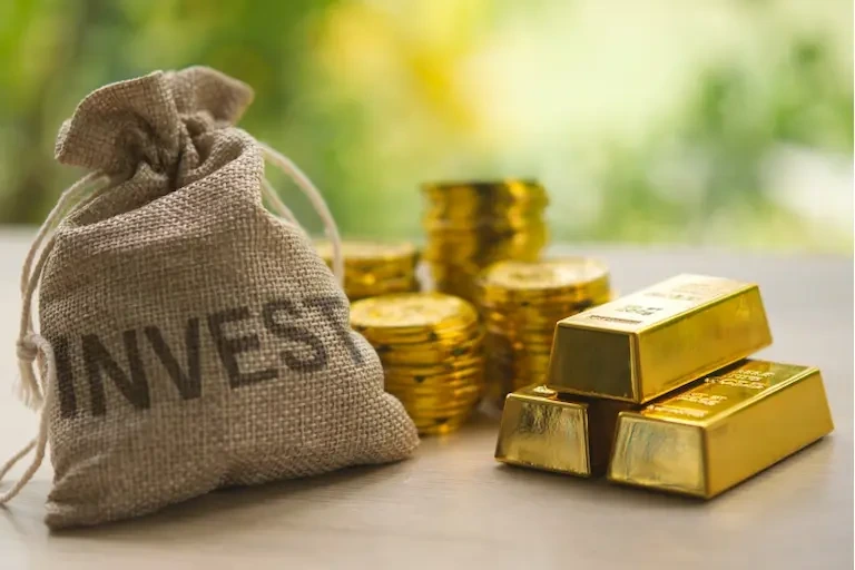 Tax Benefits of Gold ETFs in India Bag with a gold bar shows to tax benefits of gold ETF in India