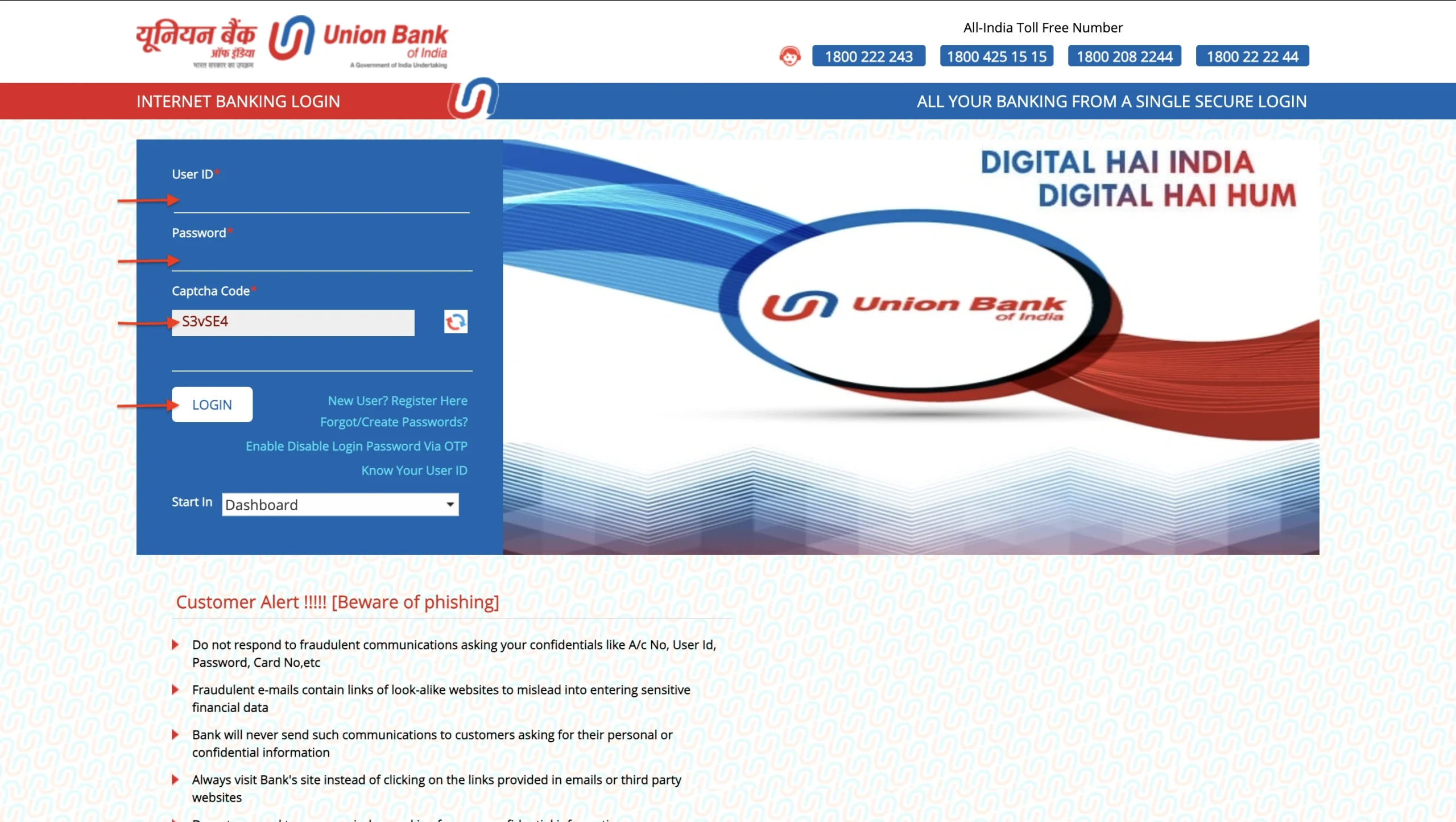 Union Bank Retail Net Banking Details